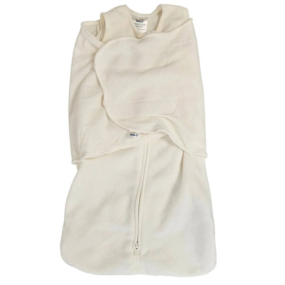 Halo micro fleece sleepsack swaddle‎ cream 3-6 months baby